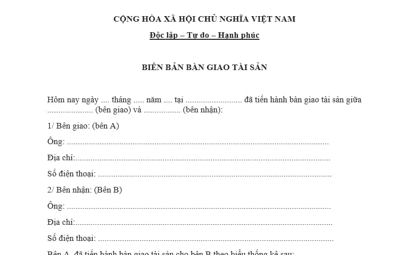 Tầm quan trọng của biên bản bàn giao