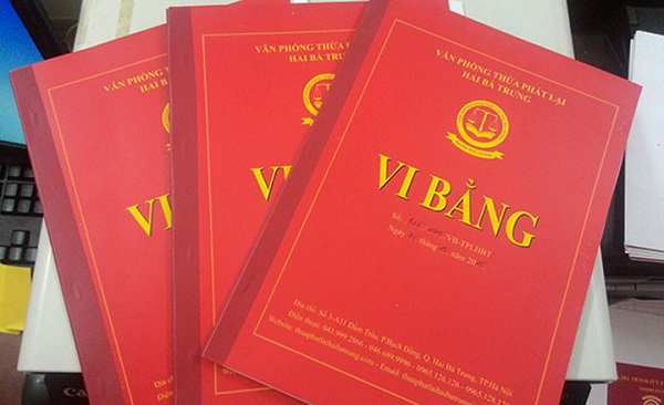 vi bằng làm chứng cứ