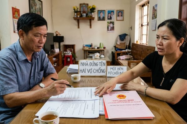 Bất động sản đứng tên hai vợ chồng: Một bên từ chối bán