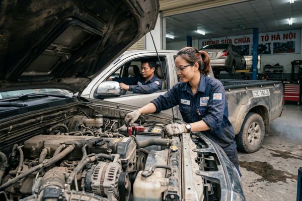 Kiểm tra máy nổ và khởi động xe