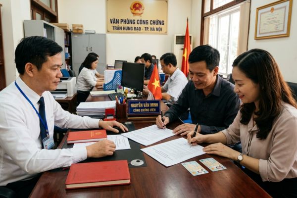 Công chứng hợp đồng chuyển nhượng quyền sở hữu nhà ở của vợ chồng