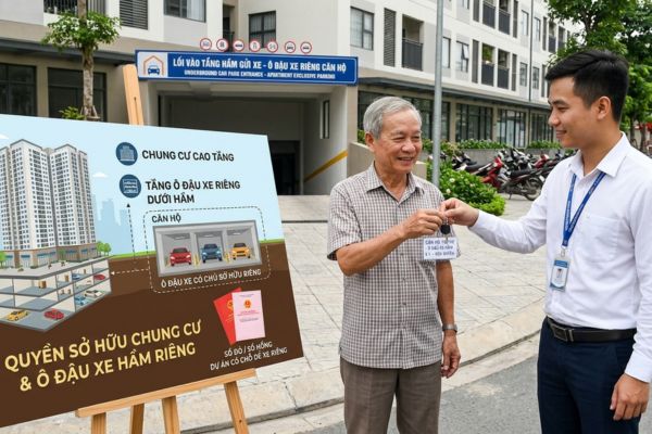 Mua nhà căn hộ có tầng hầm để xe riêng: Quyền sở hữu