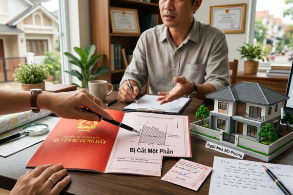 Mua nhà đất có sổ đỏ bị cắt một phần: Nguyên nhân và xử lý