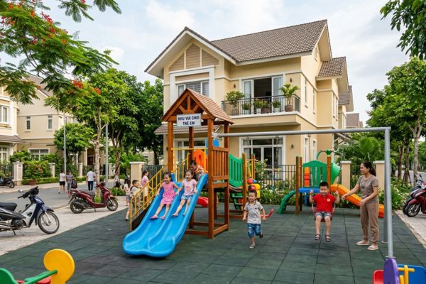 Mua nhà đất trong vùng có khu vui chơi trẻ em