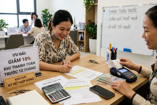 Thanh toán trước để được giảm giá thuê nhà