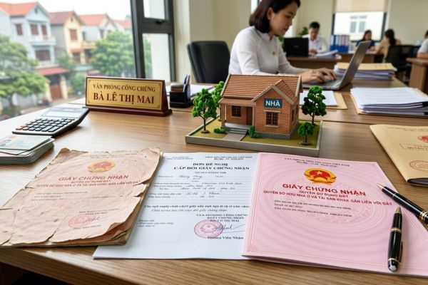 Bán nhà khi sổ đỏ bị mờ, rách: Thủ tục đổi sổ mới trước khi ký công chứng