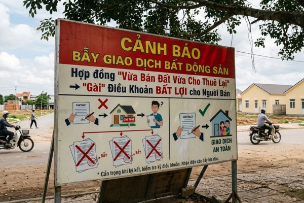 Cảnh báo bẫy "vừa bán đất vừa cho thuê lại" để gài điều khoản bất lợi