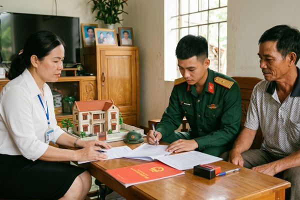 Cho tặng nhà đất cho người thân đang thi hành nghĩa vụ quân sự: Thủ tục ký kết