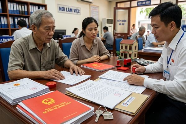 Cho tặng nhà đất nhưng bên cho tặng đang là bên bảo lãnh cho một khoản vay lớn