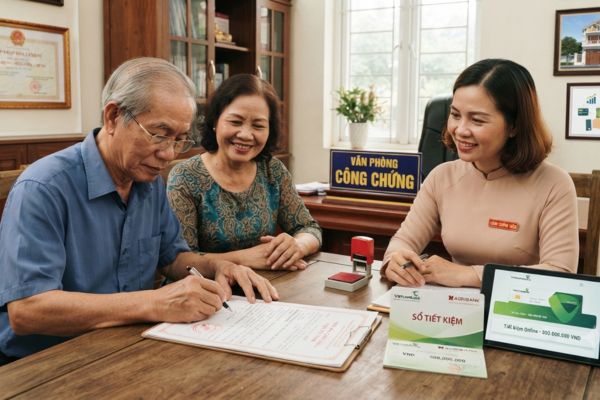 Cho tặng tài sản là tài khoản ngân hàng, tiền tiết kiệm online: Lập văn bản công chứng