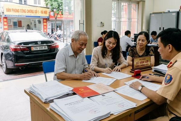 Cho tặng tài sản là xe ô tô biển số đẹp: Chi phí sang tên và thủ tục công chứng