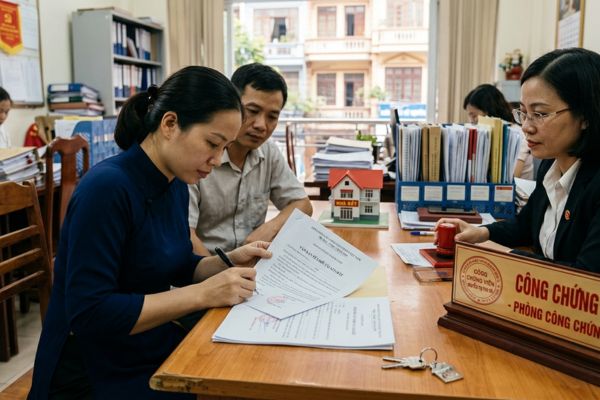 Công chứng văn bản từ chối tài sản đất của vợ hoặc chồng khi mua nhà