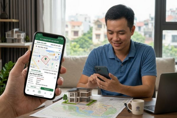 Mua đất số hóa dữ liệu tại Hà Nội: Tra cứu thông tin ngay trên smartphone