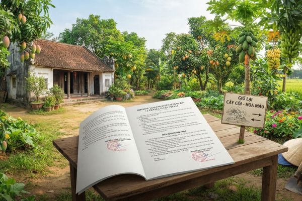 Tặng cho nhà đất nhưng giữ lại toàn bộ cây cối, hoa màu trên đất: Điều khoản hợp đồng
