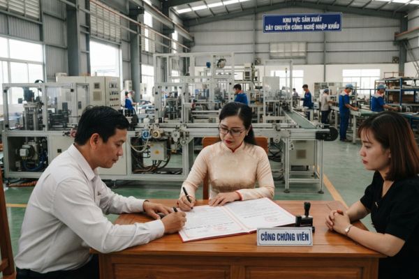Tặng cho tài sản là dây chuyền công nghệ nhập khẩu: Yêu cầu chứng nhận công chứng