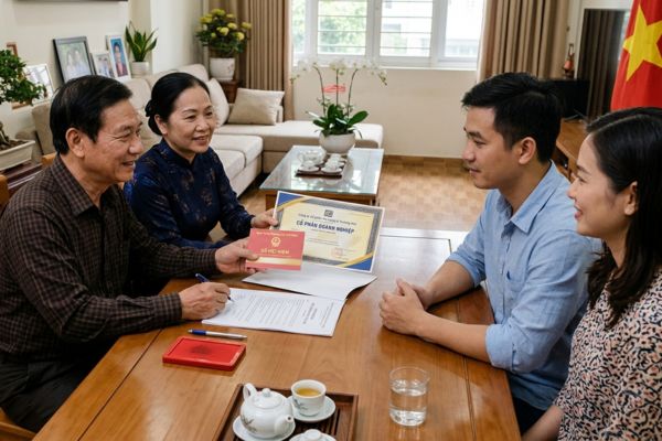 Tặng cho tài sản là sổ tiết kiệm, cổ phần doanh nghiệp: Quy trình công chứng an toàn