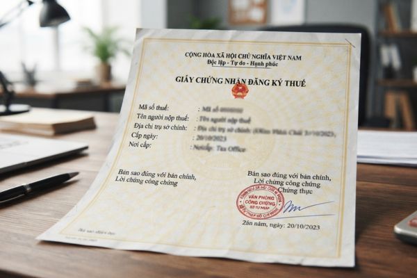 Chứng thực bản sao Giấy chứng nhận đăng ký mã số thuế công ty