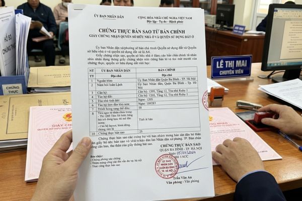 Chứng thực bản sao Giấy chứng nhận quyền sở hữu nhà ở đối với nhà chung cư