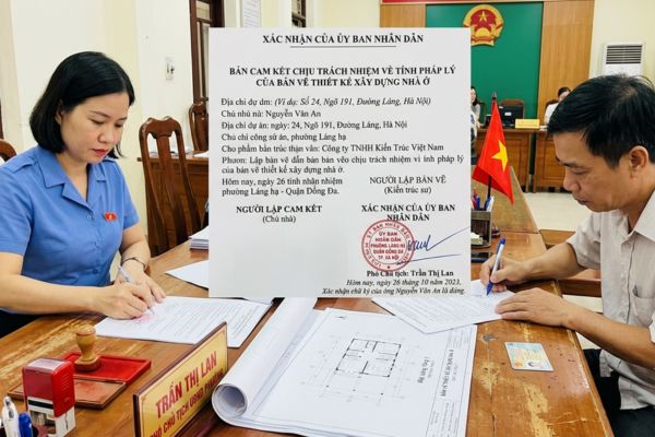 Chứng thực chữ ký trên bản cam kết chịu trách nhiệm về tính pháp lý của bản vẽ nhà