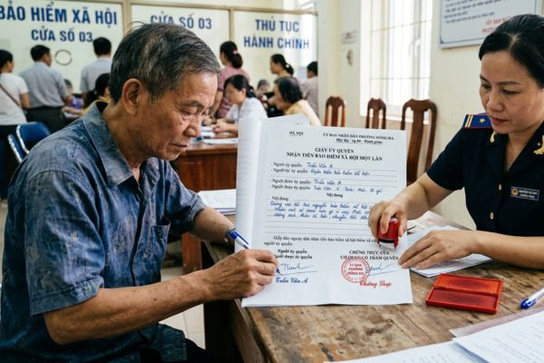 Chứng thực chữ ký trên giấy ủy quyền nhận tiền bảo hiểm xã hội một lần