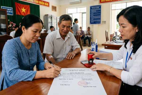 Chứng thực chữ ký trên giấy ủy quyền nhận tiền bồi thường tai nạn lao động