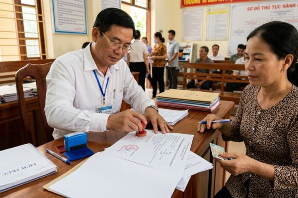 Chứng thực chữ ký trên tờ khai đăng ký biến động đất đai, tài sản gắn liền với đất