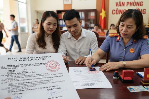 Chứng thực chữ ký trên tờ khai xác nhận tình trạng tài sản trước khi đăng ký kết hôn