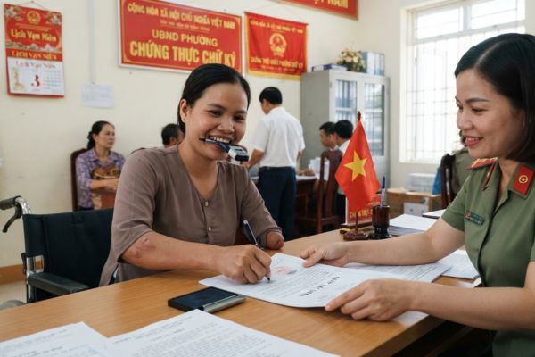 Người bị khuyết tật tay làm thủ tục chứng thực chữ ký như thế nào?
