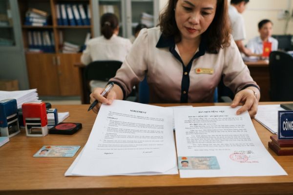 Văn bản tiếng Anh có bắt buộc dịch ra tiếng Việt trước khi chứng thực chữ ký?