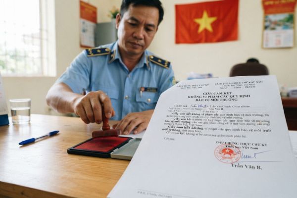Chứng thực chữ ký trên giấy cam kết không vi phạm quy định môi trường