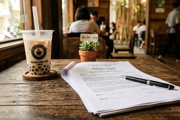 Hợp đồng chuyển nhượng cửa hàng nhượng quyền thương hiệu trà sữa, cafe
