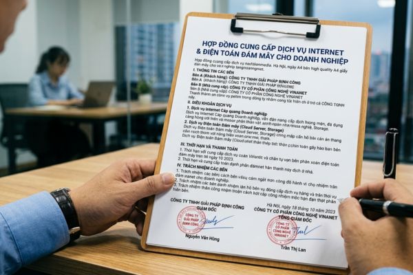 Hợp đồng cung cấp dịch vụ Internet, điện toán đám mây cho doanh nghiệp