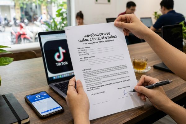 Hợp đồng dịch vụ quảng cáo truyền thông trên mạng xã hội TikTok, Facebook