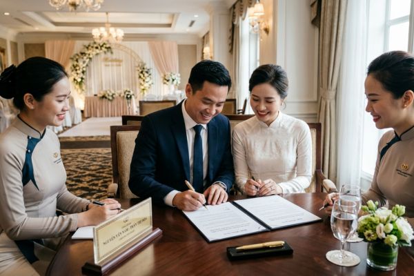 Hợp đồng dịch vụ tổ chức sự kiện, tiệc cưới trọn gói tại khách sạn 5 sao