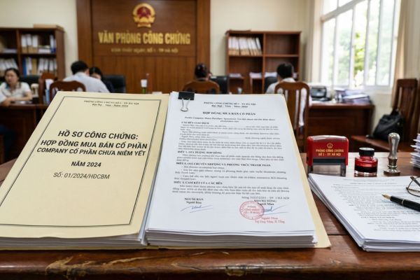 Hợp đồng mua bán cổ phần công ty cổ phần chưa niêm yết: Hồ sơ công chứng