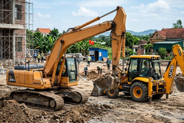 Hợp đồng thế chấp tài sản là xe cơ giới máy xúc, máy đào công trình