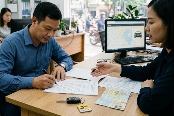 Hợp đồng thế chấp xe ô tô đang chạy kinh doanh dịch vụ công nghệ