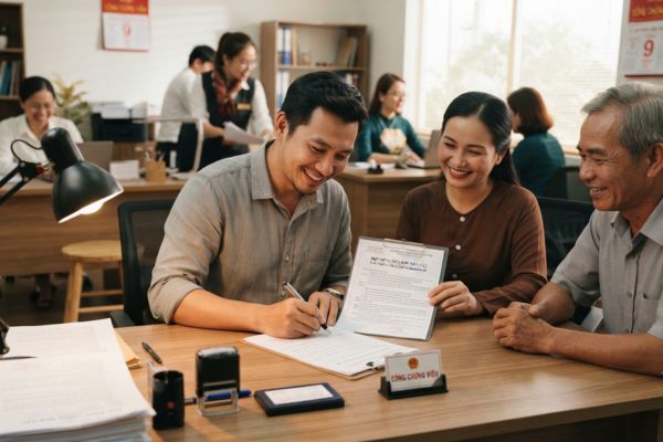 Ký hợp đồng mua bán nhà đất vào ngày nghỉ: Dịch vụ công chứng ngoài giờ
